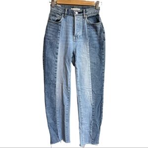 PACSUN HIGH‎ RISE STRAIGHT BUTTON FLY RAW HEM WOMEN’S JEANS SIZE 23